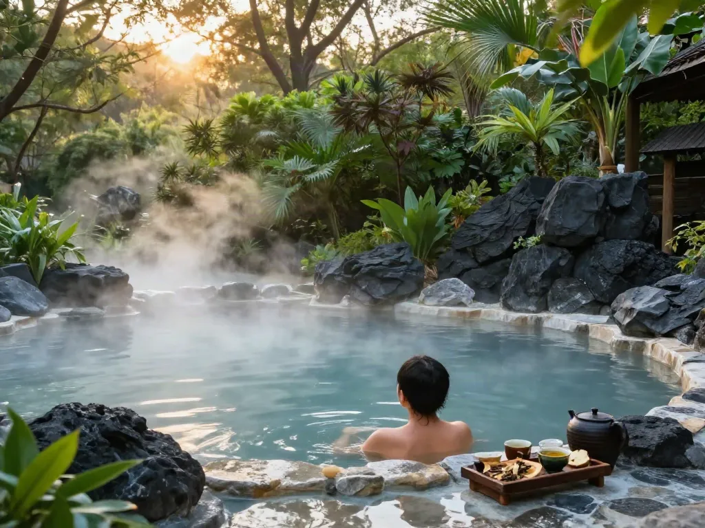 Experience rokok88’s unique volcanic hot springs with mineral-rich black water.